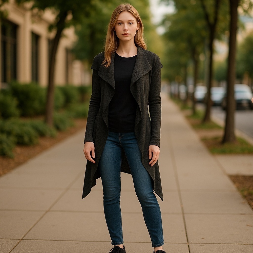 Cardigan Grey Long Sweater
New